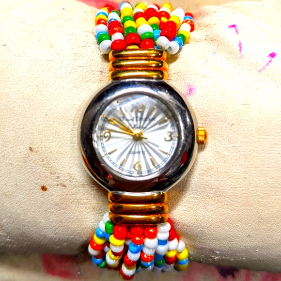 Marcel Drucker Beaded Lady's Vintage Bracelet Watch - Picture 5 of 5